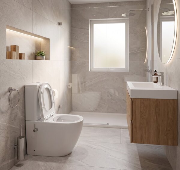 Erga Siena, WC kombi mísa 620x380x820 mm, Rimless + funkce bidetu + toaletní sedátko, bílá lesklá, ERG-V03-SIENA-RIM-BID-WH