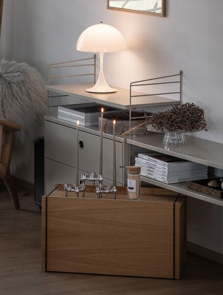 Designový svícen STOFF Nagel Quist Brushed Chrome – set 3 ks