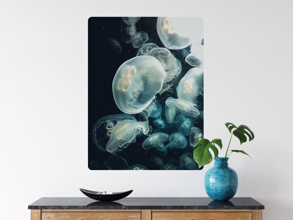 FUGU Eko plakát přelepovací - Medúzy ve tmě Rozměr: M: (š x v) 60 x 80 cm