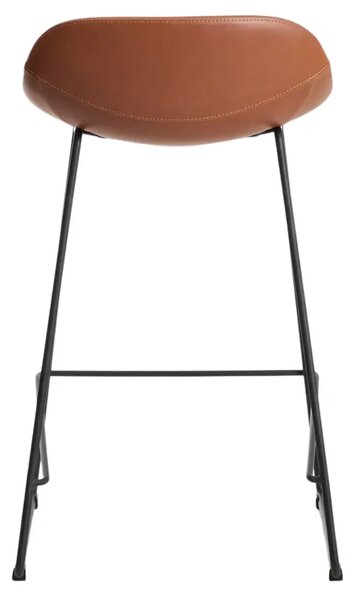 Kave Home Koňakově hnědá koženková barová židle Zahara 65 cm II