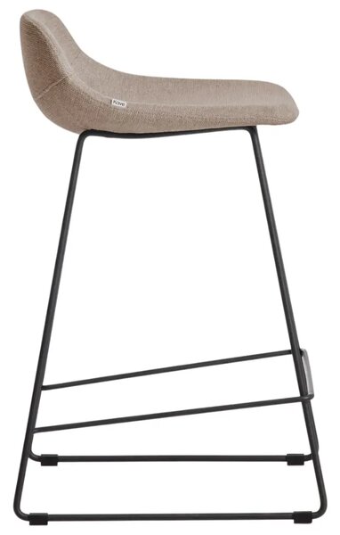Kave Home Hnědá látková barová židle Zahara 65 cm II