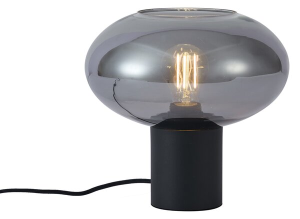 Designová stolní lampa černá s kouřovým sklem - Umbrella