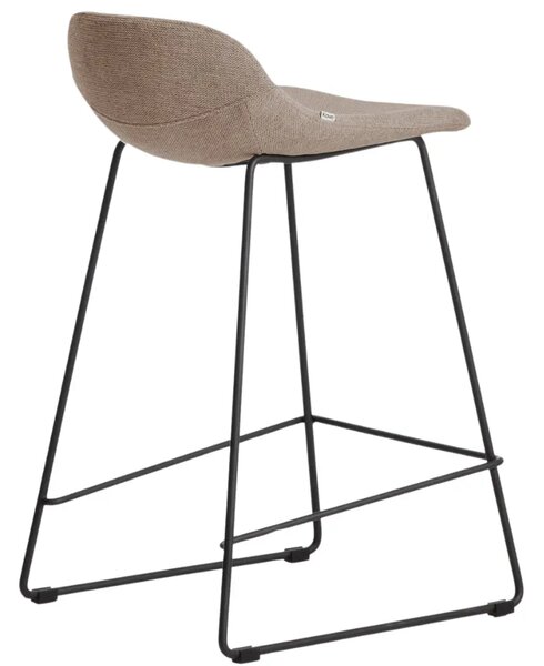 Kave Home Hnědá látková barová židle Zahara 65 cm II