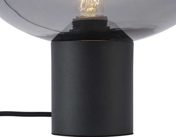 Designová stolní lampa černá s kouřovým sklem - Umbrella