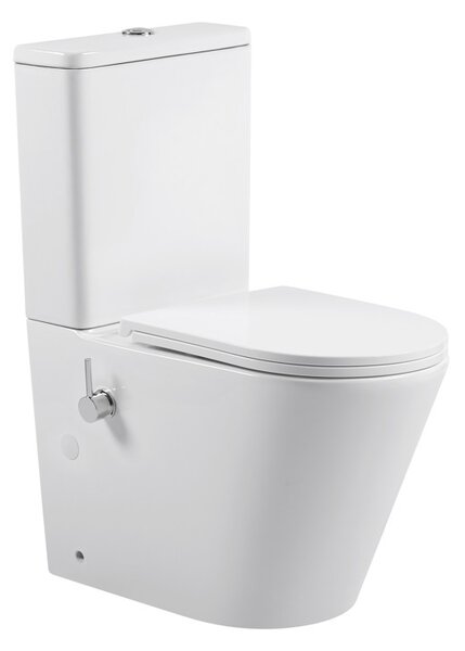 Erga Tina, WC kombi mísa 620x365x820 mm, Rimless + funkce bidetu + toaletní sedátko, bílá lesklá, ERG-V03-TINA-TO2-BID-WH