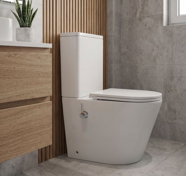 Erga Tina, WC kombi mísa 620x365x820 mm, Rimless + funkce bidetu + toaletní sedátko, bílá lesklá, ERG-V03-TINA-TO2-BID-WH