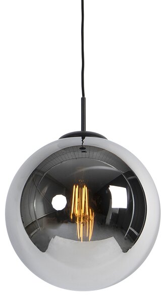 Chytré závěsné svítidlo černé s kouřovým sklem 30 cm vč. Wifi ST64 - Pallon