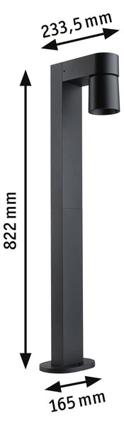P 94822 LED stojací svítidlo Kimu IP44 822mm 3000K 8W 230V 70° antracit hliník - PAULMANN