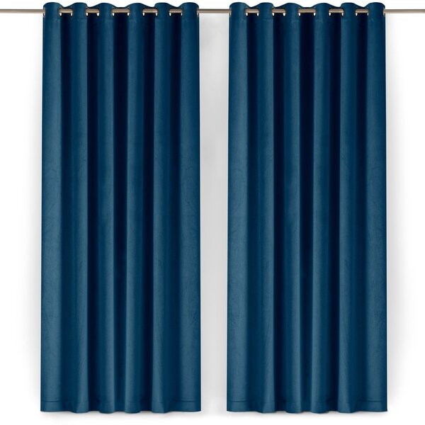 Modrý sametový dimout závěs 140x175 cm Velto – Filumi