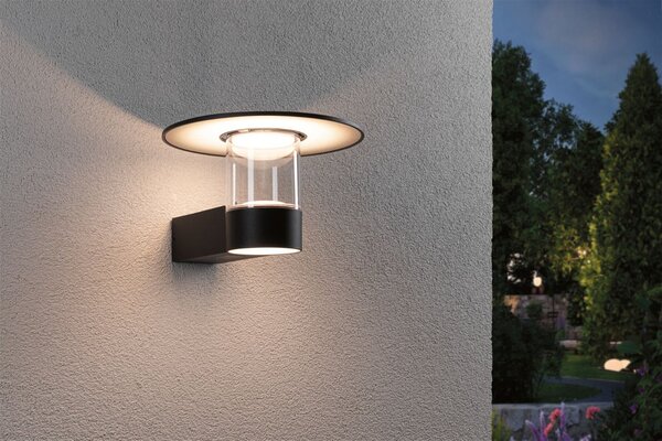 P 94834 LED venkovní nástěnné svítidlo Sienna pohybové čidlo HF senzor IP44 212mm 3000K 9 / 1x3W 230V antracit hliník - PAULMANN