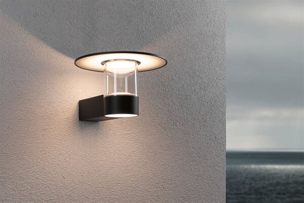 P 94834 LED venkovní nástěnné svítidlo Sienna pohybové čidlo HF senzor IP44 212mm 3000K 9 / 1x3W 230V antracit hliník - PAULMANN