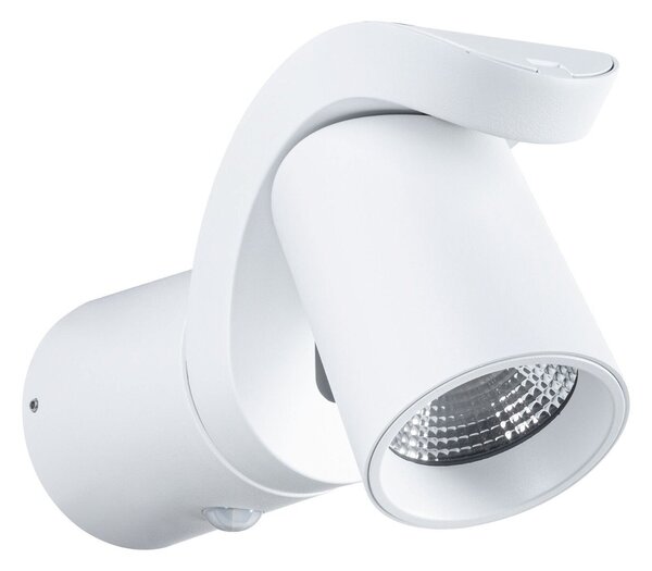 P 94832 LED venkovní nástěnné svítidlo Cuff pohybové čidlo IP44 76x217mm 3000K 10W 230V 70° bílá hliník - PAULMANN