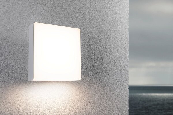 P 94841 LED venkovní nástěnné svítidlo Azalena pohybové čidlo HF senzor IP44 250x97mm 3000K 8,5W 230V bílá umělá hmota/hliník - PAULMANN