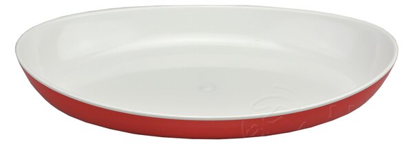 Dvoubarevná plastová miska na potraviny IRAK 400ml - Červená (21x13x2,5cm)