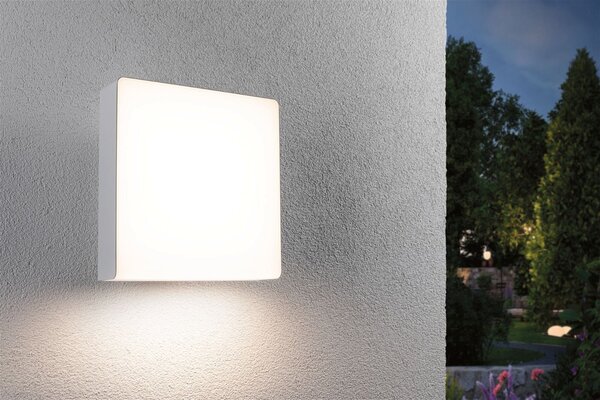 P 94841 LED venkovní nástěnné svítidlo Azalena pohybové čidlo HF senzor IP44 250x97mm 3000K 8,5W 230V bílá umělá hmota/hliník - PAULMANN