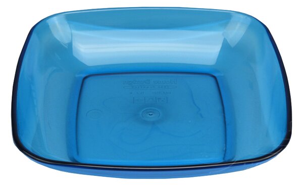 Průhledná plastová miska na potraviny IRAK 700ml - Modrá (19x19x3,5cm)