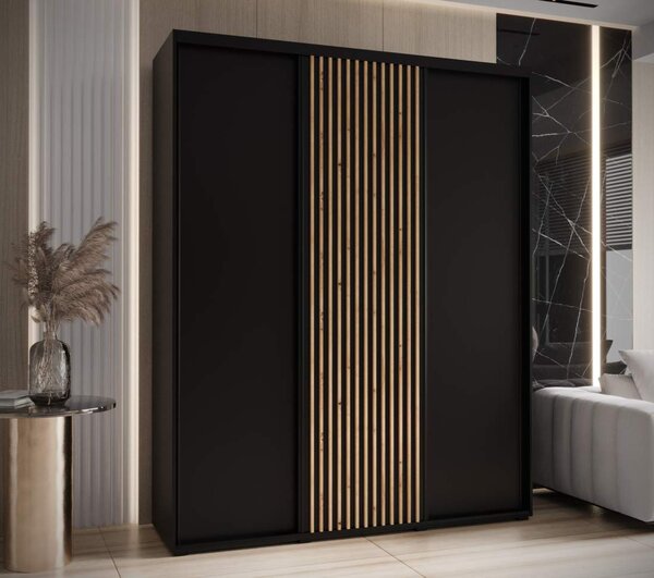 Šatní skříň s posuvnými dveřmi Lanko - 200 cm Barva: Dub Artisan