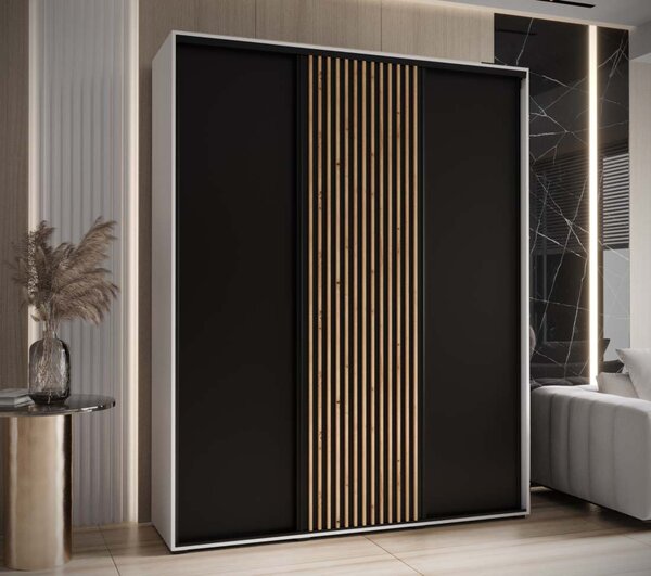 Šatní skříň s posuvnými dveřmi Lanko - 200 cm Barva: Dub Artisan