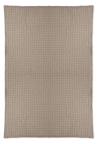 Béžový károvaný pléd /přehoz s kožíškem Sherpa - 130*170 cm - HKLIVING