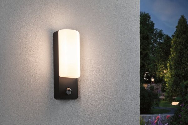 P 94851 LED venkovní nástěnné svítidlo Bonnie pohybové čidlo IP44 93x77mm 3000K 8,5W 230V antracit hliník - PAULMANN