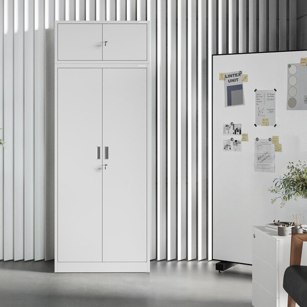 Kovová skříň JAN Compact 1750 x 800 x 400 mm, šedá