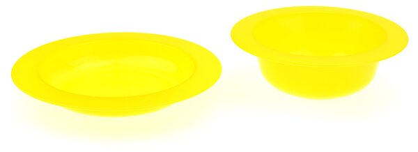 Dětské talíře TVAR set mělký+hluboký (20+17cm) - Žluté