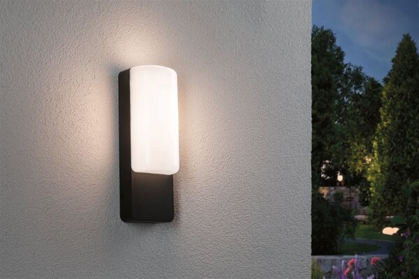 P 94850 LED venkovní nástěnné svítidlo Bonnie IP44 93x77mm 3000K 8,5W 230V antracit hliník - PAULMANN