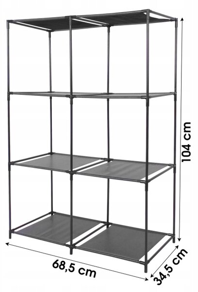 Regál DOCHTMANN 68,5 cm x 104 cm x 34,5 cm černý