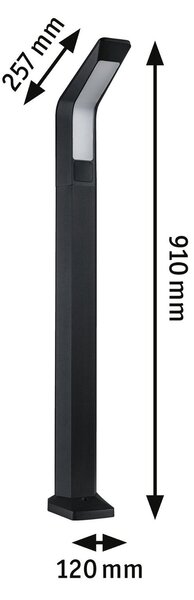 P 94858 LED stojací svítidlo Merano pohybové čidlo HF senzor IP44 910mm 3000K 14W 230V antracit hliník - PAULMANN