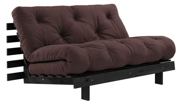 Tmavě hnědá rozkládací pohovka 140 cm Roots Black Night – Karup Design