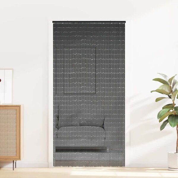 Dveřní závěs proti hmyzu, tmavě šedá, bambus, 100x200 cm