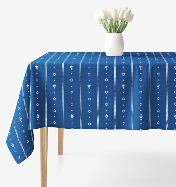 Goldea hranatý ubrus 100% bavlněné plátno - na mú dušu na modré 80 x 80 cm