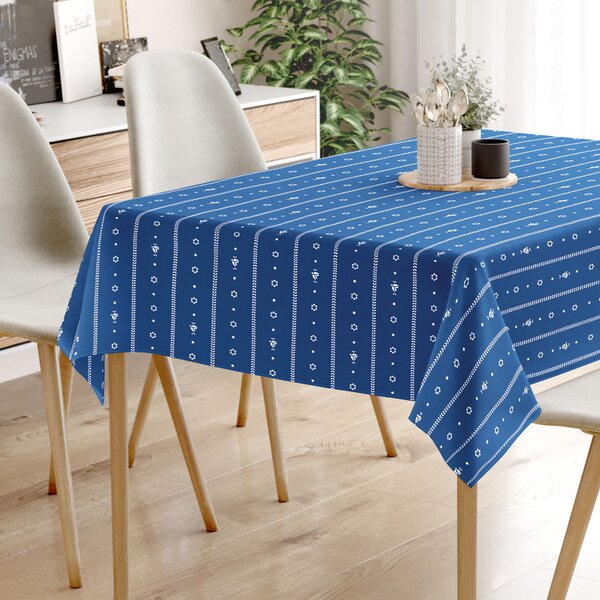 Goldea hranatý ubrus 100% bavlněné plátno - na mú dušu na modré 80 x 80 cm
