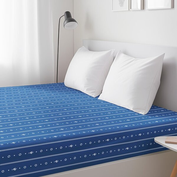 Goldea bavlněné napínací prostěradlo - na mú dušu na modré 80 x 200 cm