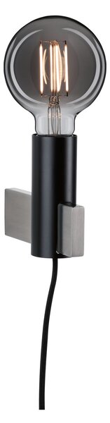 Paulmann 79762 Aik, černé nástěnné svítidlo pro dekorativní žárovku 1xE27, s vypínačem, výška 12cm