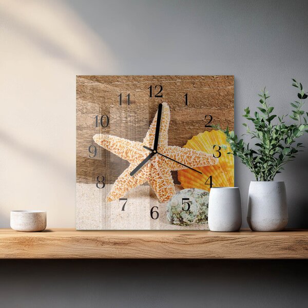 Skleněné hodiny na stěnu Hvězdice zskc-30x30-00176266