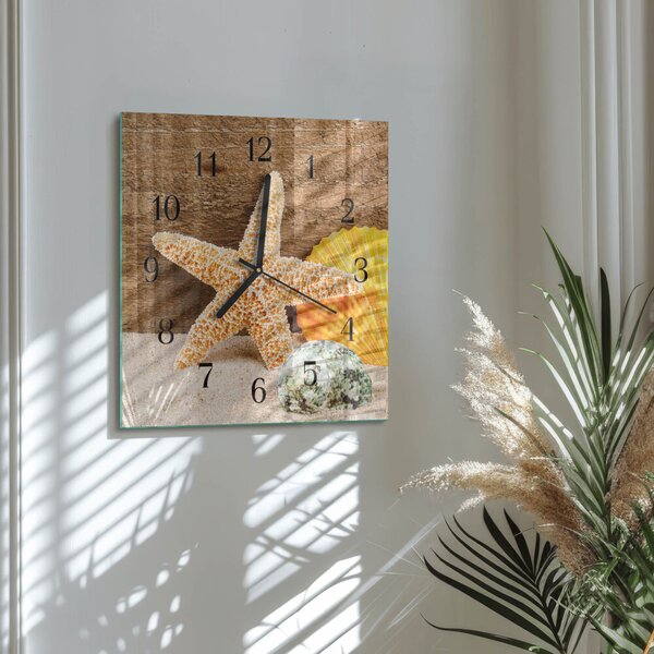 Skleněné hodiny na stěnu Hvězdice zskc-30x30-00176266