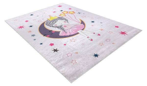 Makro Abra Dětský kusový koberec vhodný k praní BAMBINO 48060 Princezna Měsíc Hvězdy růžový Rozměr: 80x150 cm