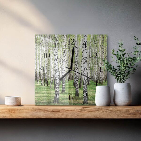 Skleněné hodiny na stěnu Bříza zskc-30x30-00176276