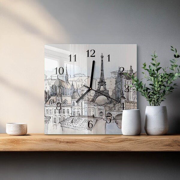 Skleněné hodiny na stěnu Památky zskc-30x30-00176279