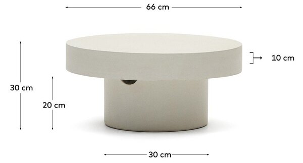 Betonový kulatý zahradní odkládací stolek ø 66 cm Aiguablava – Kave Home