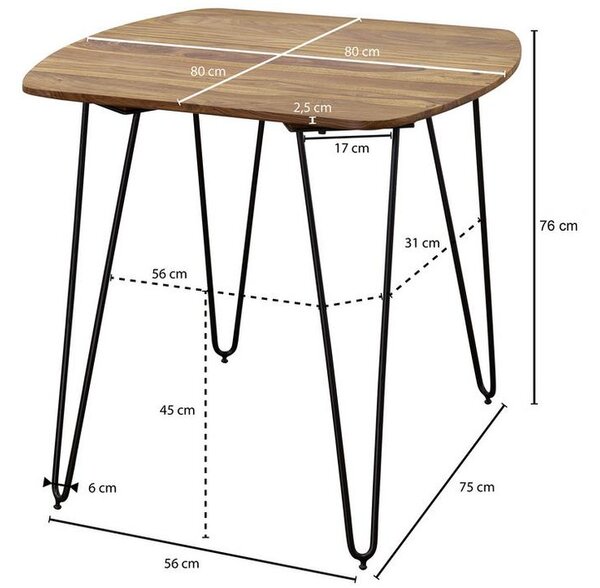 Jídelní stůl kela masív š:80cm