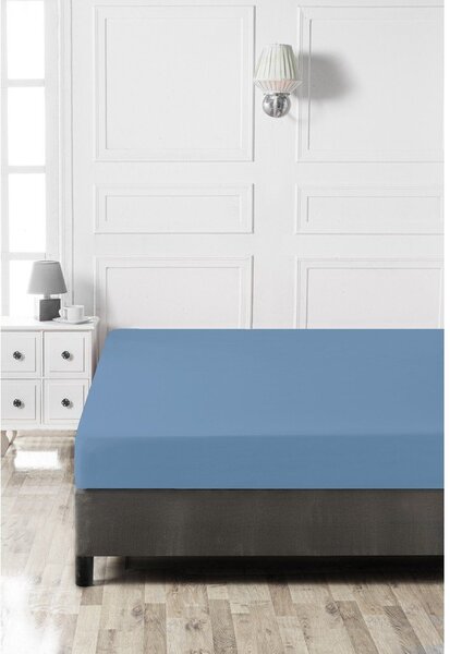 Modré napínací bavlněné prostěradlo 140x200 cm – Mijolnir