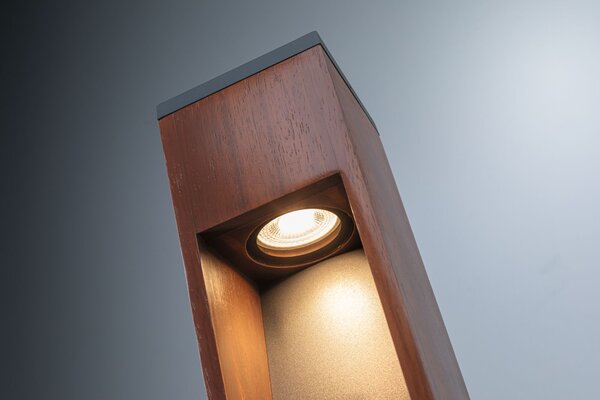 Paulmann 94678 Trabia, vekovní sloupek dřevo/antracit 1xGU10 LED 3,5W 3000K, výška 60cm, IP44