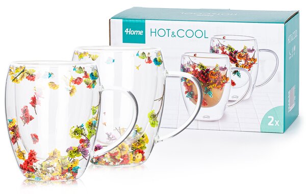 4Home Termo sklenice Flowers Hot&Cool 350 ml, 2 ks