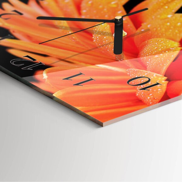 Skleněné hodiny na stěnu Gerbera zskc-30x30-00176314