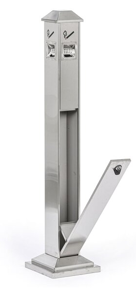 Venkovní stojanový popelník, nerez matný