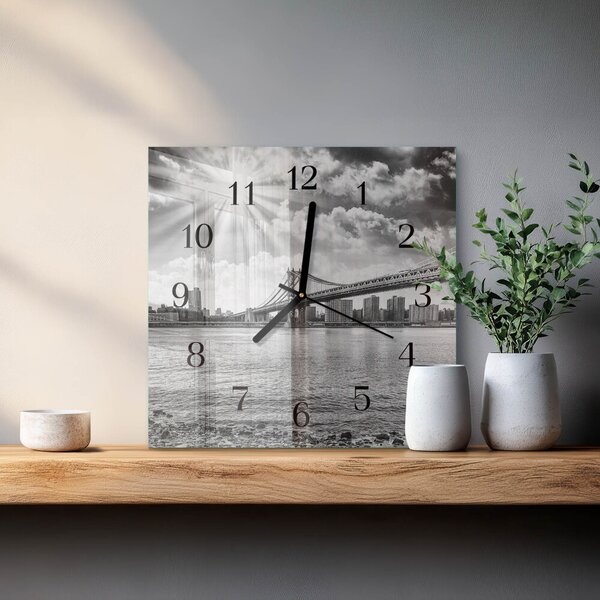 Skleněné hodiny na stěnu Most zskc-30x30-00176336