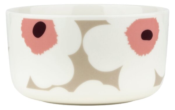 Marimekko Miska Oiva Unikko 0,5l, béžovo-růžová