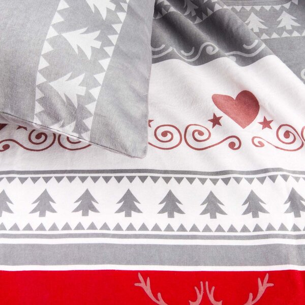 VÁNOČNÍ FLANELOVÉ POVLEČENÍ FLANELOVE 200X220 CM, 2KS 70X80 CM VZOROVANÉ